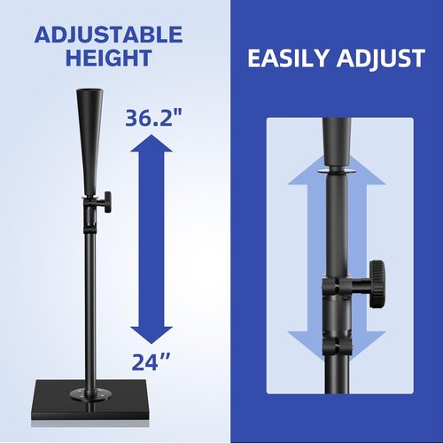 Ctc Connexions Batting Tee - Portable Hitting Tee with Adjustable Height 25-36 Inches | Durable Rubber Tops