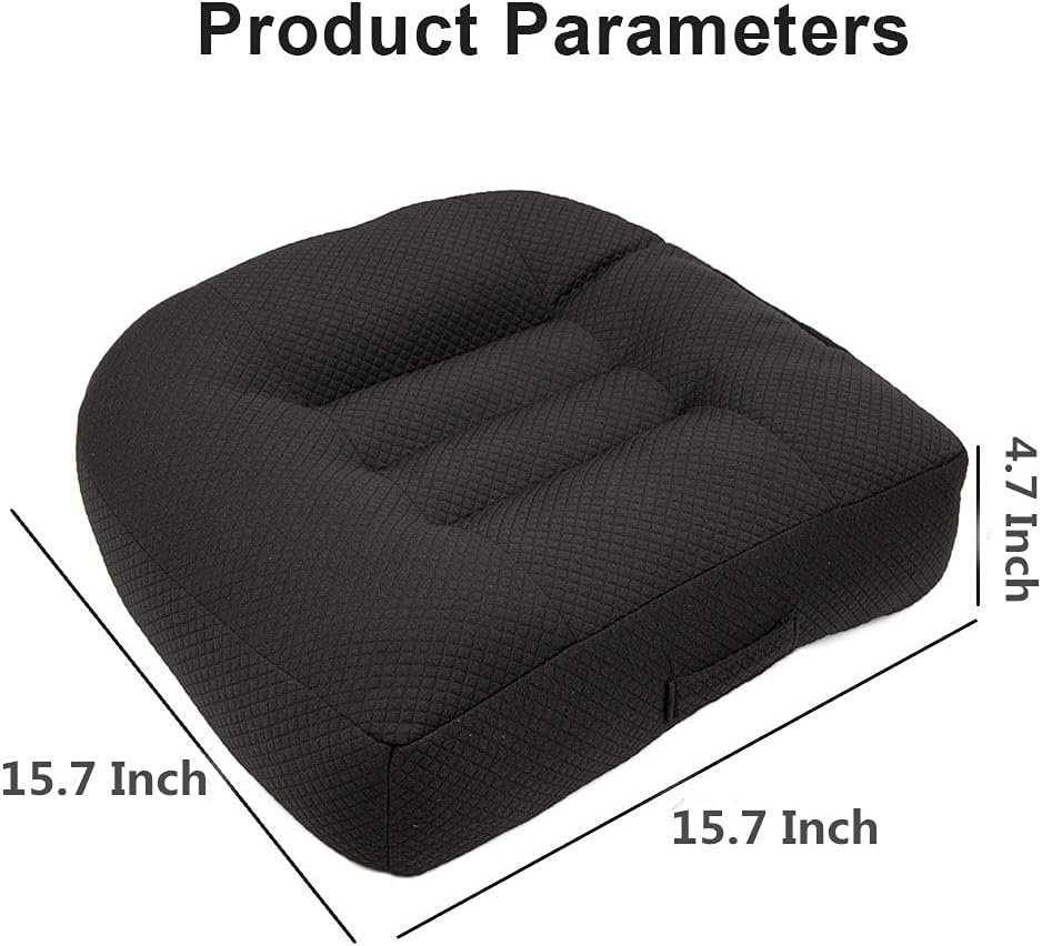 Srutirbo Car Booster Seat Cushion Raise The Height for Short People Driving Hip (Tailbone) and Lower Cack Fatigue Relief Suitable for Trucks, Cars, SUVs, Office Chairs, Wheelchairs (Pure Black)