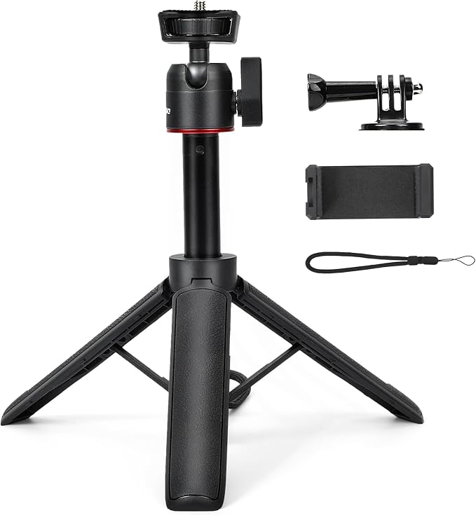 Extendable Mini Tripod, 8-23.6inch Height Adjustable 360 Rotation Ball Head