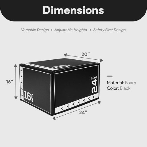 BalanceFrom 3-in-1 Foam Plyometric Jump Box - Versatile Non-Slip Design for Strength & Agility Training