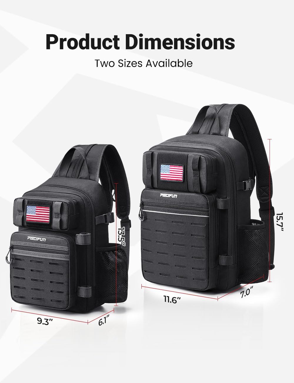 Piscifun Fishing Backpack - Water-Resistant Tackle Bag with 2 Rod Holders & Multi-Compartment Storage