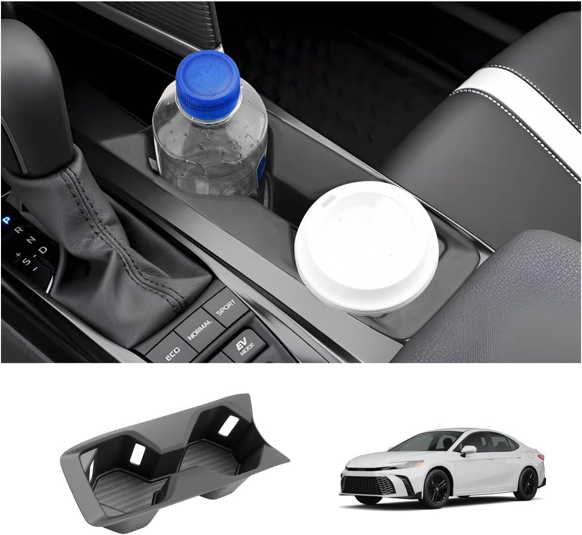 LUWU Prius XW30 Center Console Organizer for 2010 2011 2012 2013 2014 2015 Prius Accessories Armrest Console Storage Box Glove Organizer Tray ABS Material (Black)