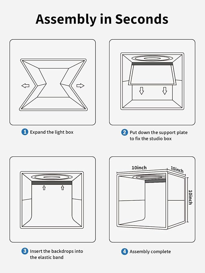 Glendan Light Box Photography, 6 Color PVC Backdrops, 4 Reflection Boards and 1
