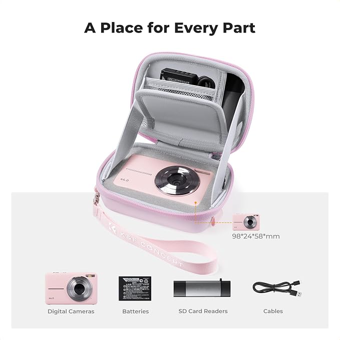 K&F CONCEPT Carrying Case for Digital Camera, Small Hard Shell Protective Case