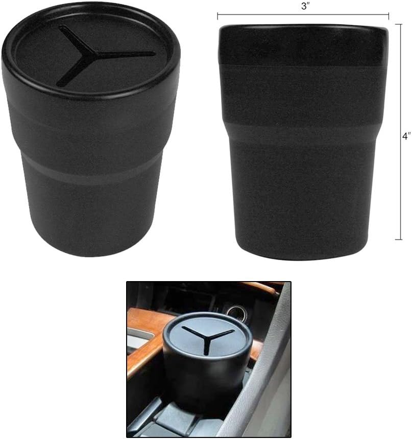 JAVOedge 2 Pack Black Small Car Storage Holder for Pens, Coins, Cash, Fits in Cup Holder