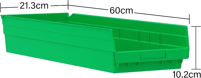 Akro-Mils 6 Pack AkroBins Nesting Storage Bins, Space-Saving Stackable Organizers for Garage, Classroom and Warehouse Organization, Green