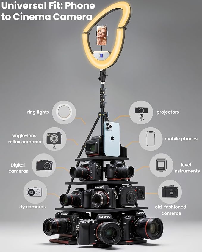 22" Large Ring Light with Stand, Foldable LED Big Ring Light Tripod