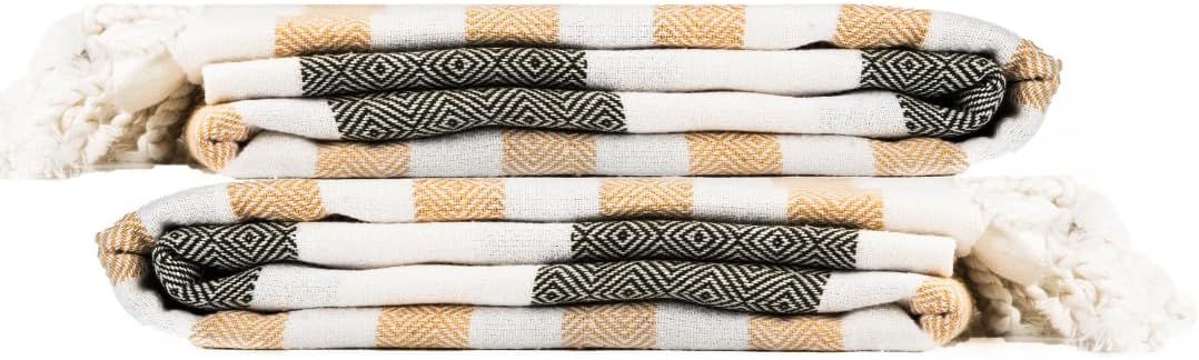 Skiennix Oversized Cotton Turkish Beach Towels - Extra Large Quick Dry & Absorbent | 36"x72" (Sage & Sand, 2 Pack)