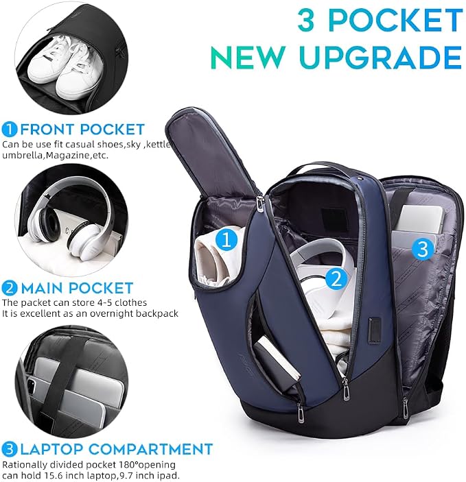BANGE Business Smart Backpack Waterproof fit 15.6 Inch Laptop Backpack