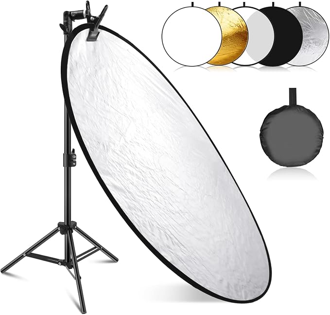 NEEWER 43"/110cm Light Reflector Kit, 5 in 1 Collapsible Round Reflector
