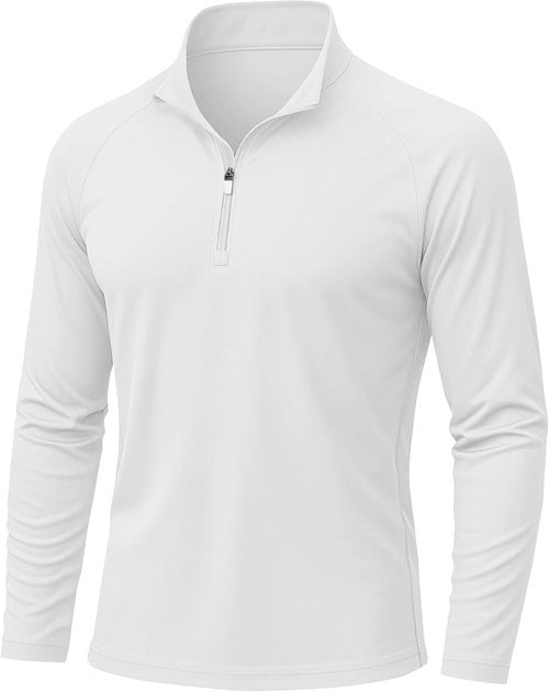KEFITEVD Men's Sun Protection Shirt - UPF 50+ Long Sleeve 1/4 Zip Quick Dry UV Fishing T-Shirt