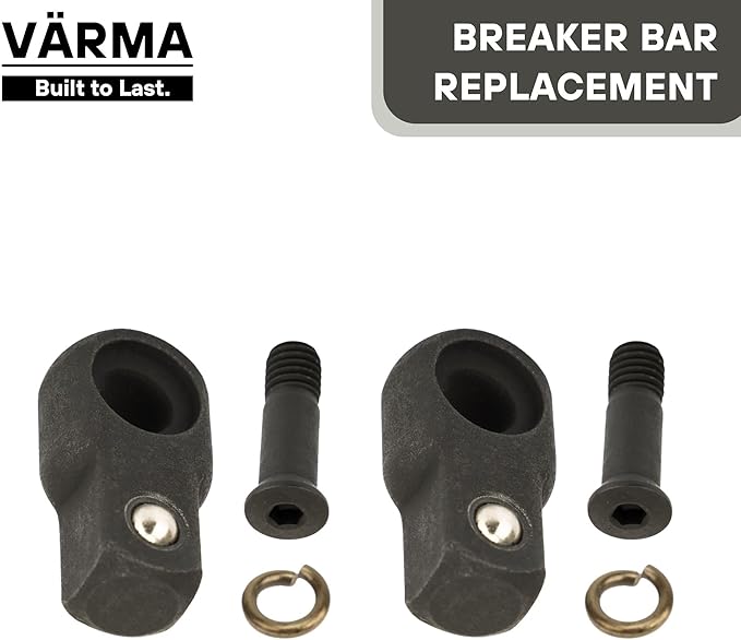 1/4" Breaker Bar Replacement Head Kit (2 PACK) – Advanced Washer-Tension Drive Head – Stays at Any Angle, No Flopping – CR-MO Breaker Bar Maintenance Pack with Drive Squares & Screws