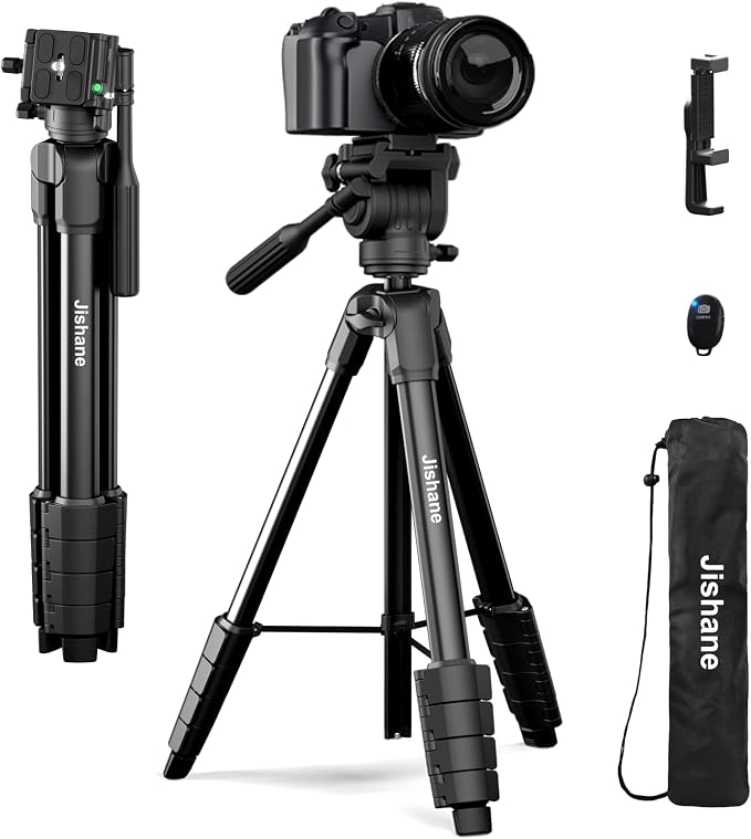 Camera Tripod, Travel Tripod for Camera Canon EOS Rebel Nikon, Compatible
