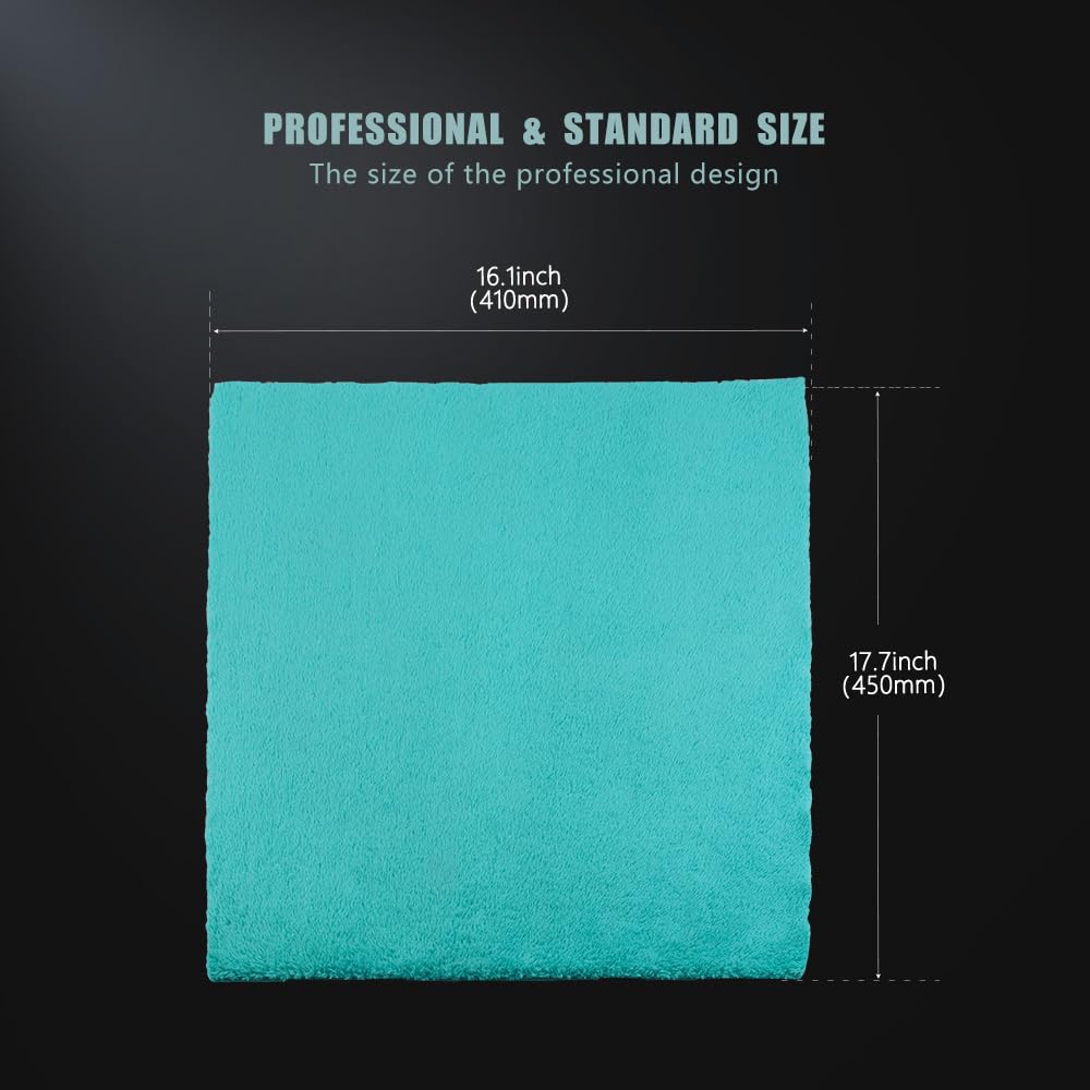 SPTA Microfiber Drying Towels - 6 Pack Super Plush Edgeless Car Wash Towels, 16.1x17.7 in, Teal Blue | 420GSM