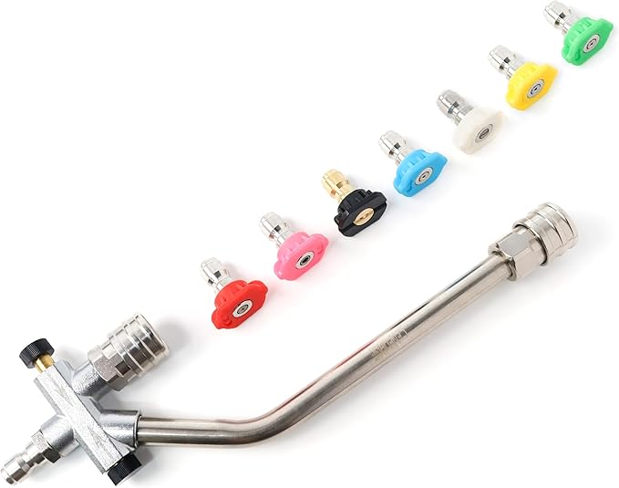 Foam Cannon Dual-Purpose Switch Spray Gun, Foam Cannon Adapter, Connector Accessory, 1/4 Inch Quick Connector, with 7 Nozzle Tips
