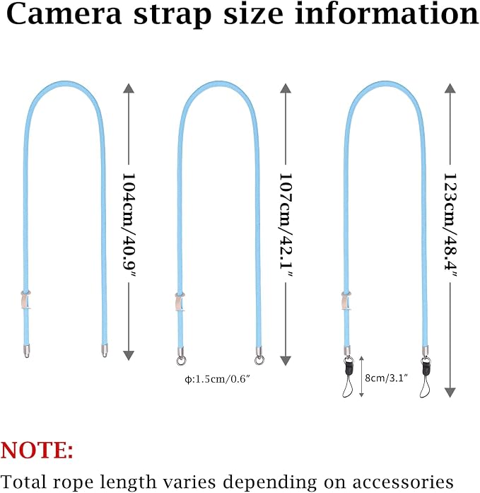 VOVMOEYA Nylon Braided Camera Rope Strap, Camera Neck Shoulder Strap