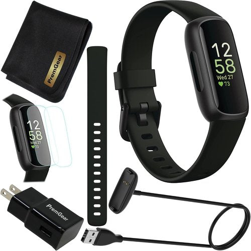Fitbit Inspire 3 Activity Tracker - Health & Fitness Monitor with Sleep Tracking, Heart Rate | Black, Includes Accessories
