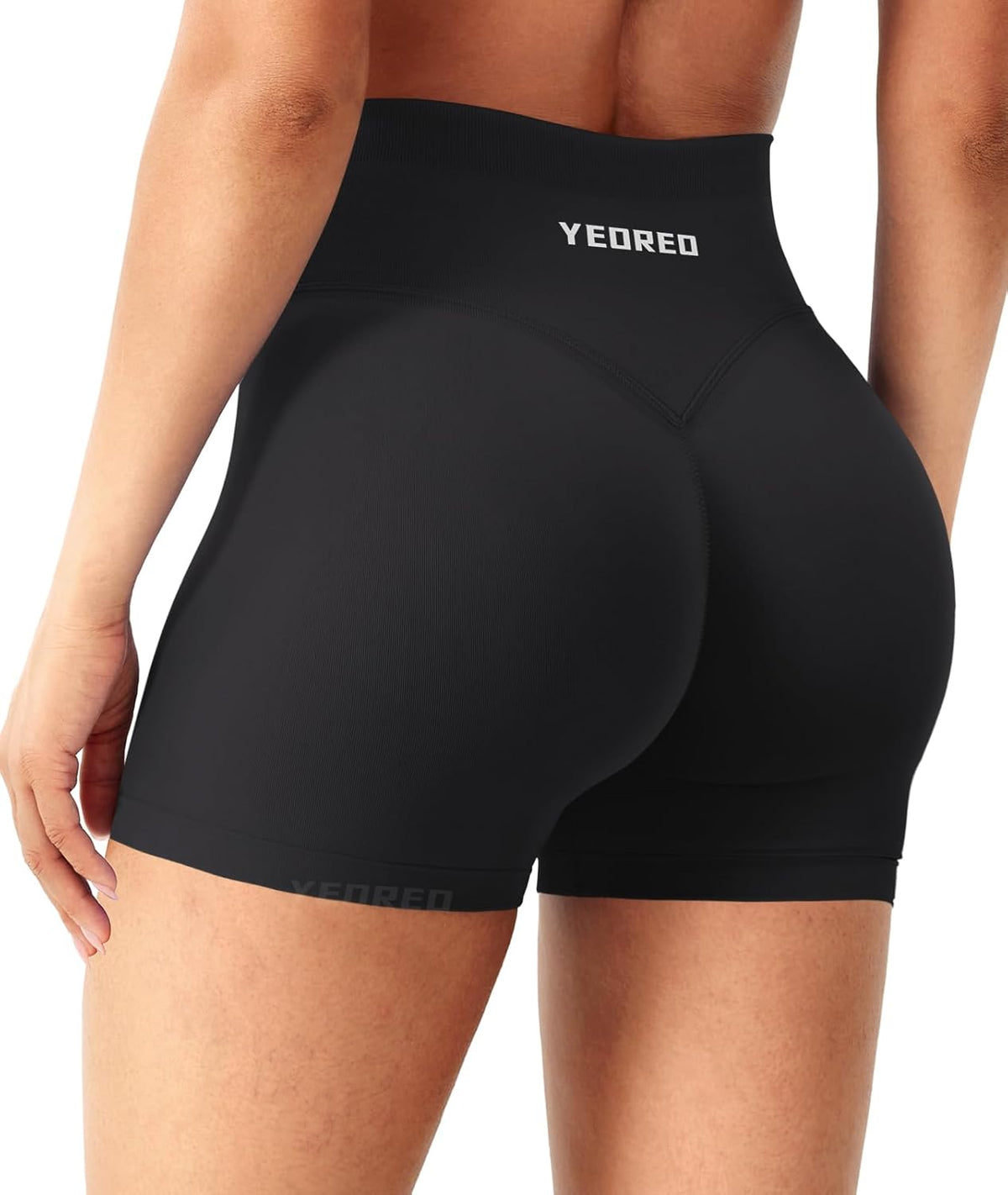YEOREO Women's Workout Shorts - Butt Lifting High Waist Gym Biker Shorts | 4.5" Seamless Tummy Control