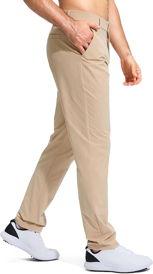 Pudolla Men's Golf Pants Stretch Work Dress Comfy Pants 30"/32"/34" Lightweight Quick Dry Casual Slacks Trousers with Pockets