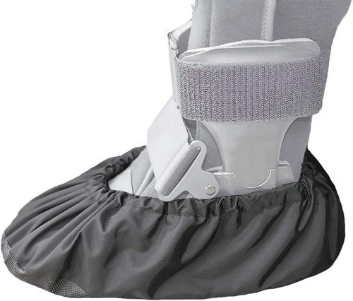 MyShoeCovers Fracture Walking Boot Cover - Durable Black Design, Large Size