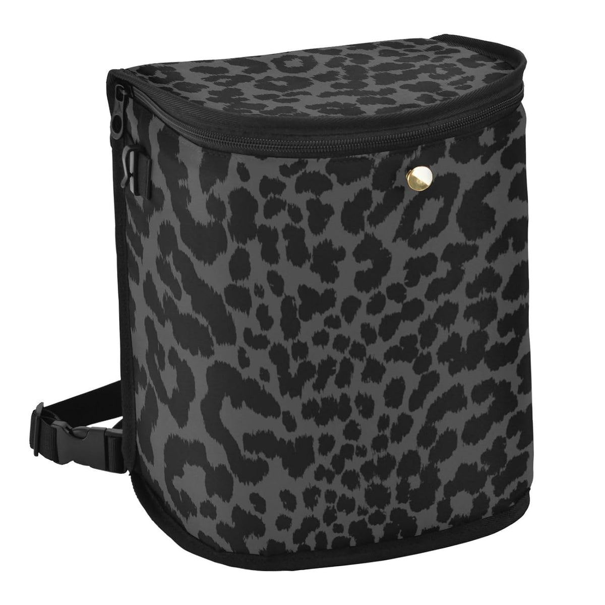 Bolaz Spill-Proof Car Trash Can | Leakproof Lining | Seat Hanging Auto Garbage Bag with Zipper Lid Hipster Black Leopard Print Car Organizer Storage Bag
