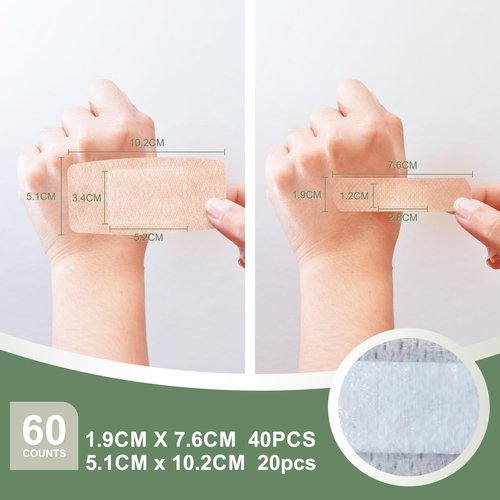Hysimedy Silicone Adhesive Bandages - Hypoallergenic & Breathable | 60 Count Assorted Sizes for Sensitive Skin