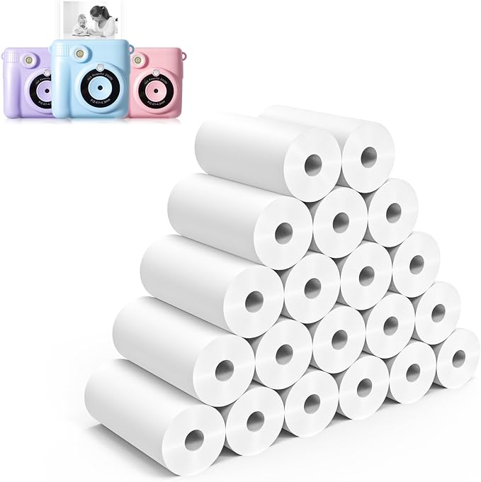 20 Rolls Instant Print Camera for Kids Refill Print Paper
