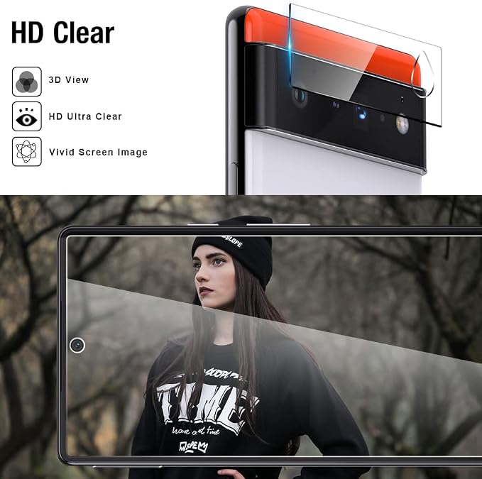 TOCOL Compatible for Google Pixel 6 5G 6.4'' Tempered Glass Screen Protector &