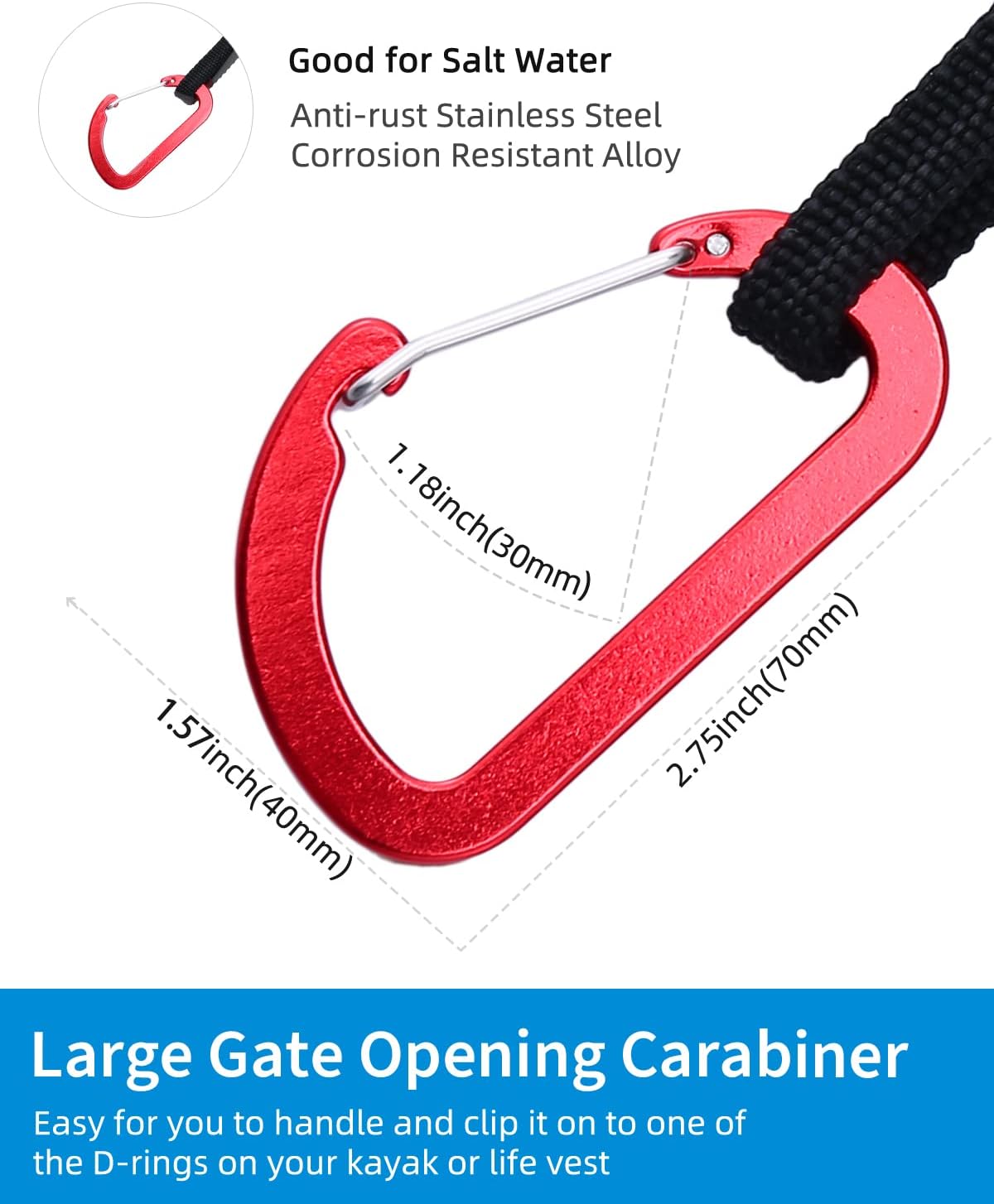 OCEANBROAD Kayak Paddle Leash - Stretchable Strap Lanyard for SUP, Canoeing & Fishing | 4-7 Feet