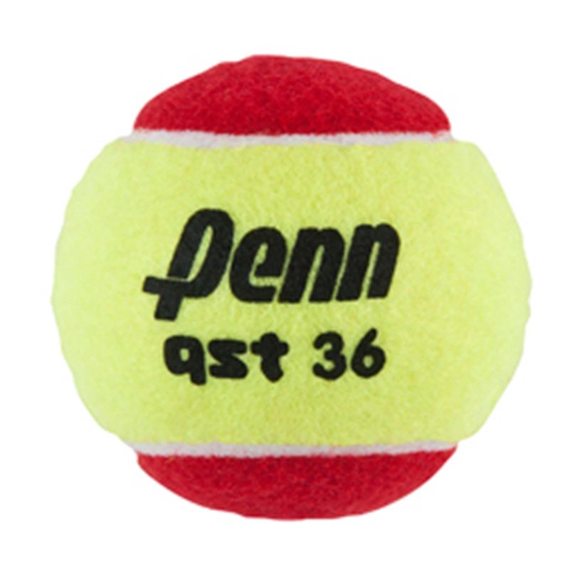 Penn QST 36 Tennis Balls - Youth Felt Red Tennis Balls for Beginners, 75% Slower Bounce for Ages 8 and Under, 12 Ball Polybag