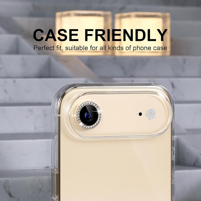 Choiche Compatible for iPhone 17 Air Camera Lens Protector Bling, 9H Tempered