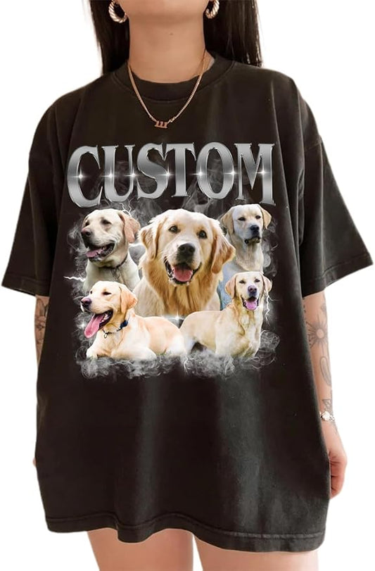 NAZENTI Personalized Dog Mom Sweatshirt, Custom Design Your Own Shirt From Photo, Custom Dog Mom Shirt, Pet Lover Gifts