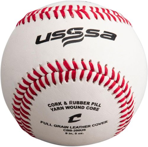 CHAMPRO USSSA Game Baseballs - Full Grain Leather Cover, 12-Pack, White Color