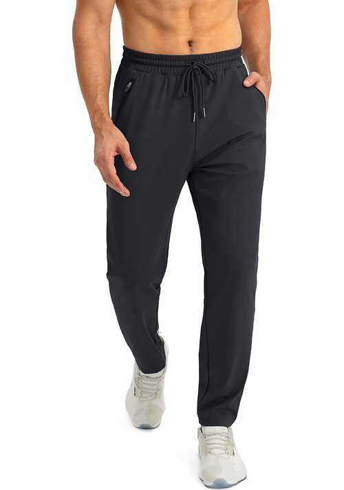 G Gradual Men's Athletic Joggers - Tapered Sweatpants with Zipper Pockets for Workout & Running