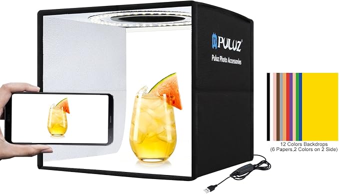 PULUZ Mini Photo Studio Light Box, Portable Folding Photography Light Booth