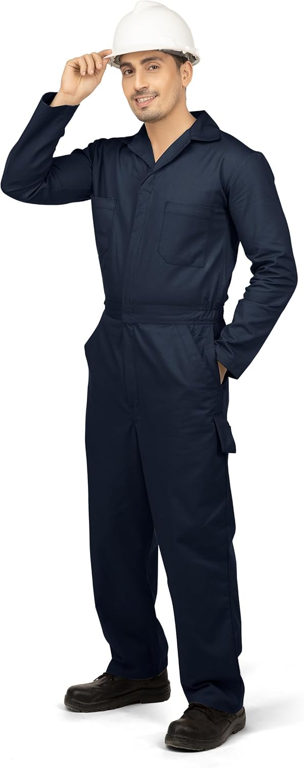 NY Threads Men's Twill Coverall - Relaxed Fit Long Sleeve Utility Workwear for Comfort & Durability