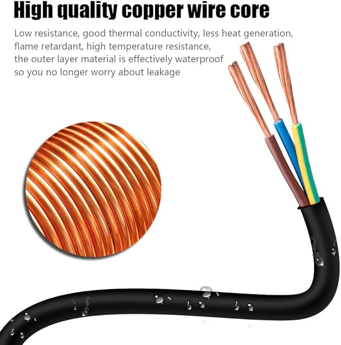15FT 12/3 Outdoor Extension Cord, Heavy Duty 3-Outlet SJTW Indoor/Outdoor Three-Prong Power-Cord 12-Gauge Grounded 15-Amp 1875 Watts