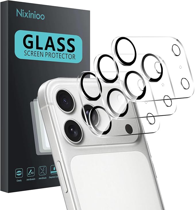 3 Pack Camera Lens Protector for iPhone 17 Pro Max, Tempered Glass,