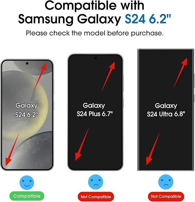 amFilm Auto-Alignment OneTouch for Samsung Galaxy S24 6.2" Screen Protector +