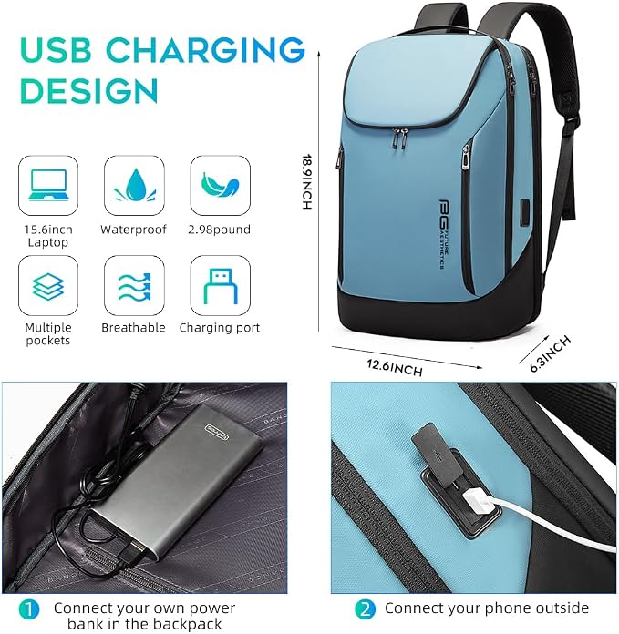 BANGE Business Smart Backpack Waterproof fit 15.6 Inch Laptop Backpack