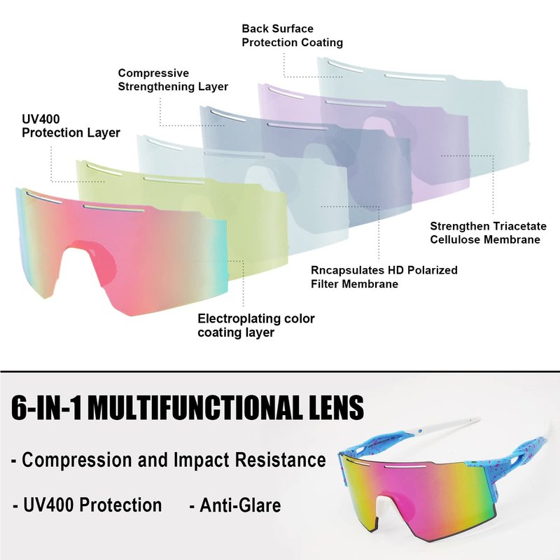 YUNBLL&KO Polarized Sports Sunglasses for Men Women Running Sunglasses Youth Cycling Baseball UV400 Protection