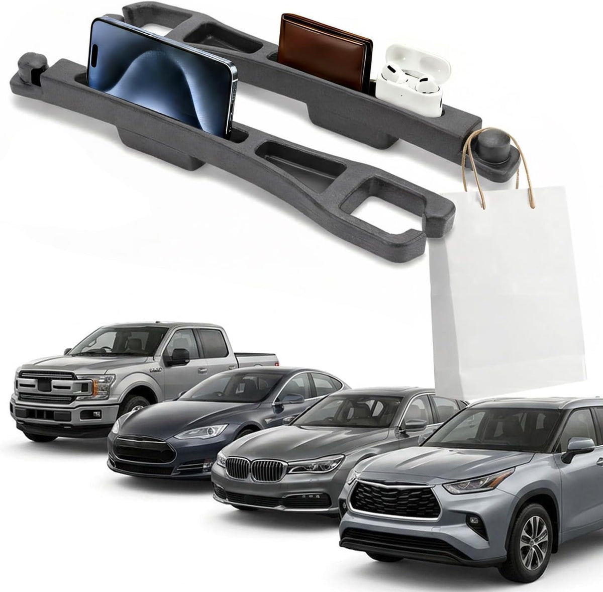 Car Seat Gap Filler Set of 2, Universal Car Seats Console Filler Organizer