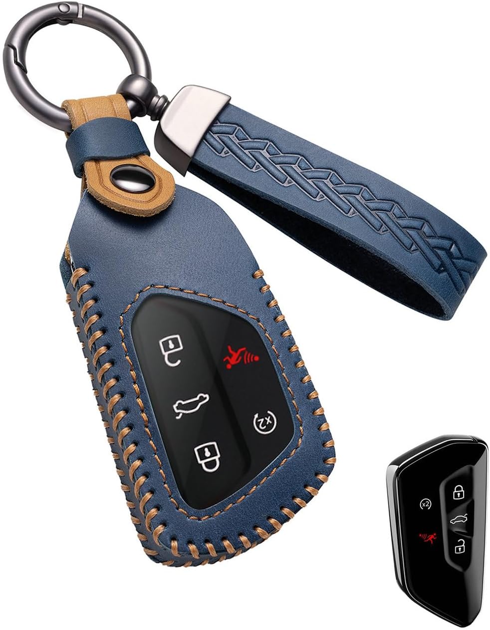for Volkswagen Key Fob Cover Leather Car Key Case Keychain Fob Holder