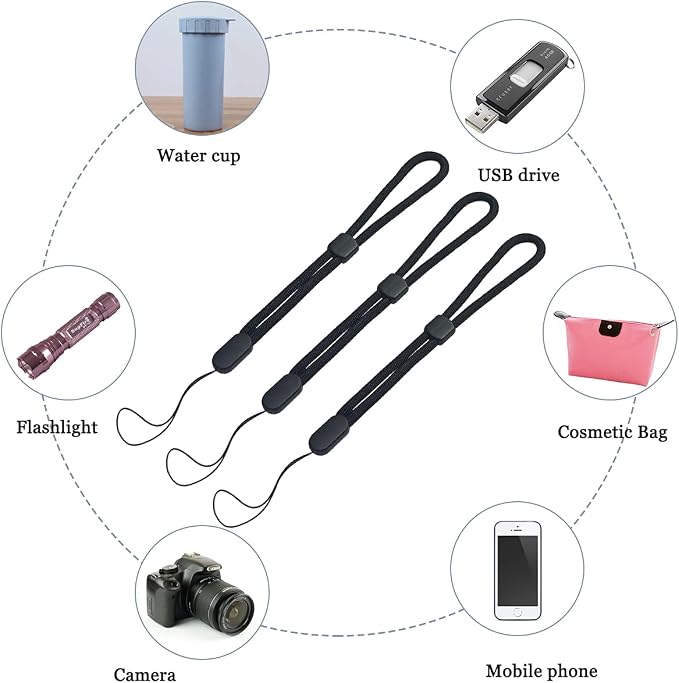 yuntop 5PCS Wrist lanyard, 7.8 inch Hand Wrist Strap Lanyard, Adjustable Nylon