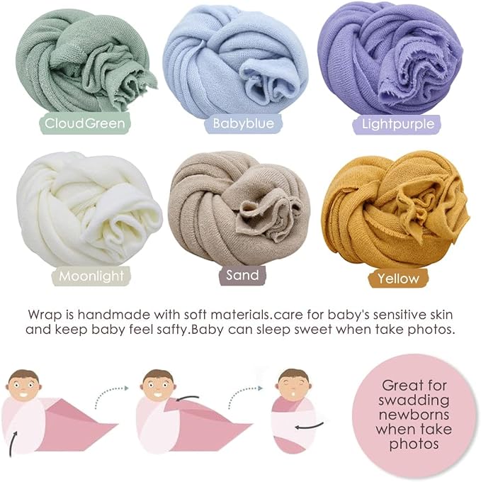 Newborn Posing Wrap Newborn Photography Props Soft Stretch Knit Blanket