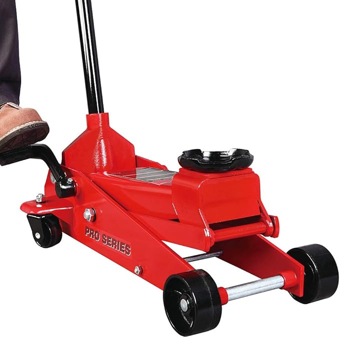 Big RED TAM83012 Torin Pro Series Hydraulic Floor Jack with Single Quick Lift Piston Pump and Foot Pedal, 3.5 Ton (7,000 lb) Capacity, Red
