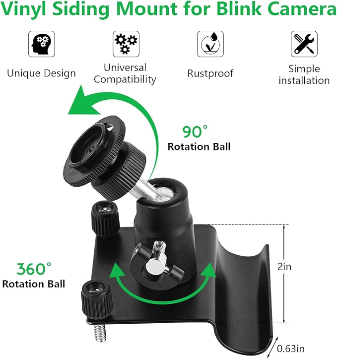 2Pack Vinyl Siding Mount for Blink Outdoor 2K+ / Outdoor 4/, Blink XT / XT2 /