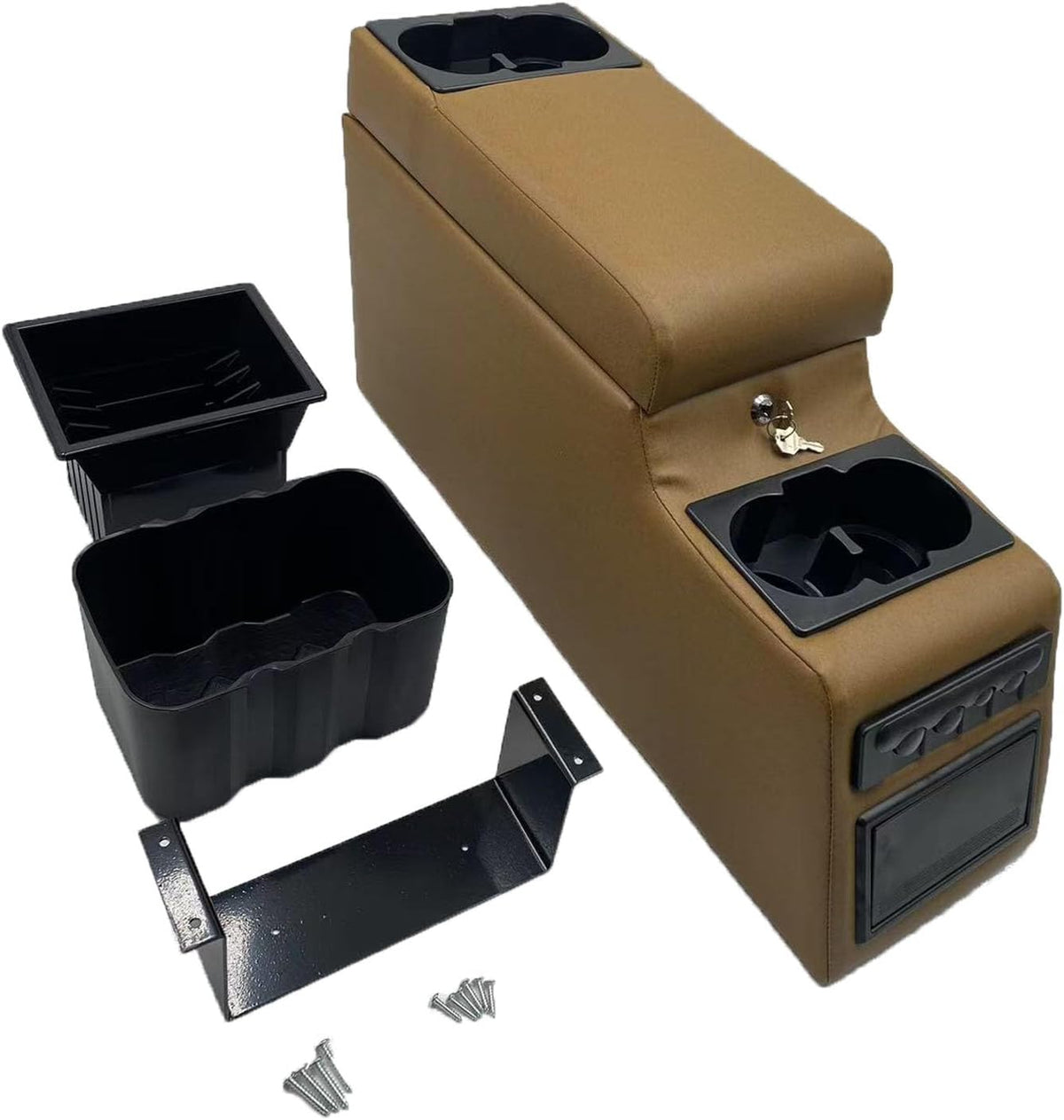 Truck Center Console Truck Seat/Bench Organizer for Jeep CJ5 1976-1983,Jeep CJ7 1976-1986,Jeep Wrangler(YJ) 1987-1995 (Denim Black)