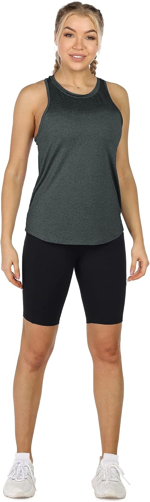 Icyzone Women's Racerback Workout Tank Tops - Pack of 3 Athletic Yoga & Running Shirts