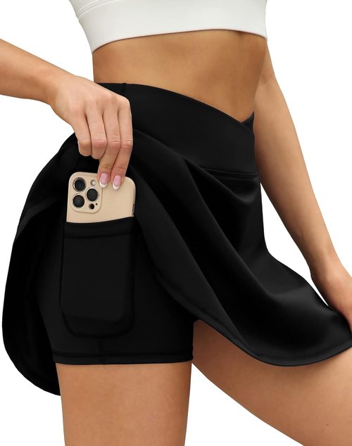 LouKeith Tennis Skirts for Women - Pleated High Waisted Athletic Golf Skorts with Pocket | Comfortable Fit
